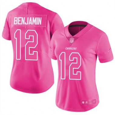 Los Angeles Chargers NFL Football Travis Benjamin Pink Jersey Women Limited  #12 Rush Fashion->youth nfl jersey->Youth Jersey